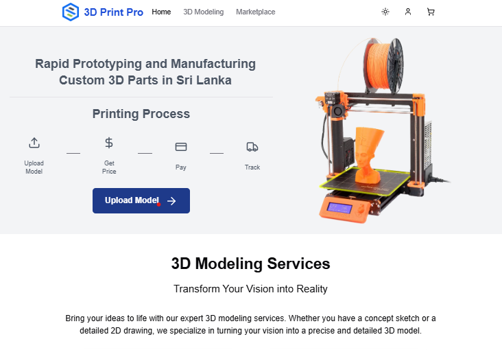 3DPrintPro.lk Website